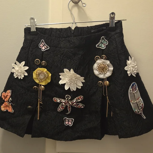 Dolce & Gabbana Black Embellished Skirt - Picture 2 of 13